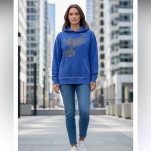 Majestic NHL Sat. Louis Blues hockey Royal Blue Hoodie size 1X PLUS